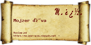 Mojzer Éva névjegykártya